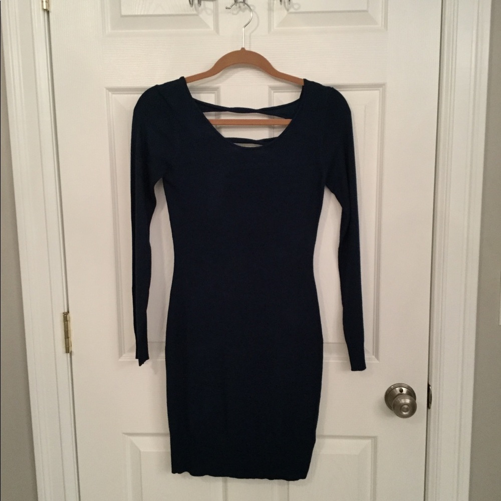 Teal sweater dress